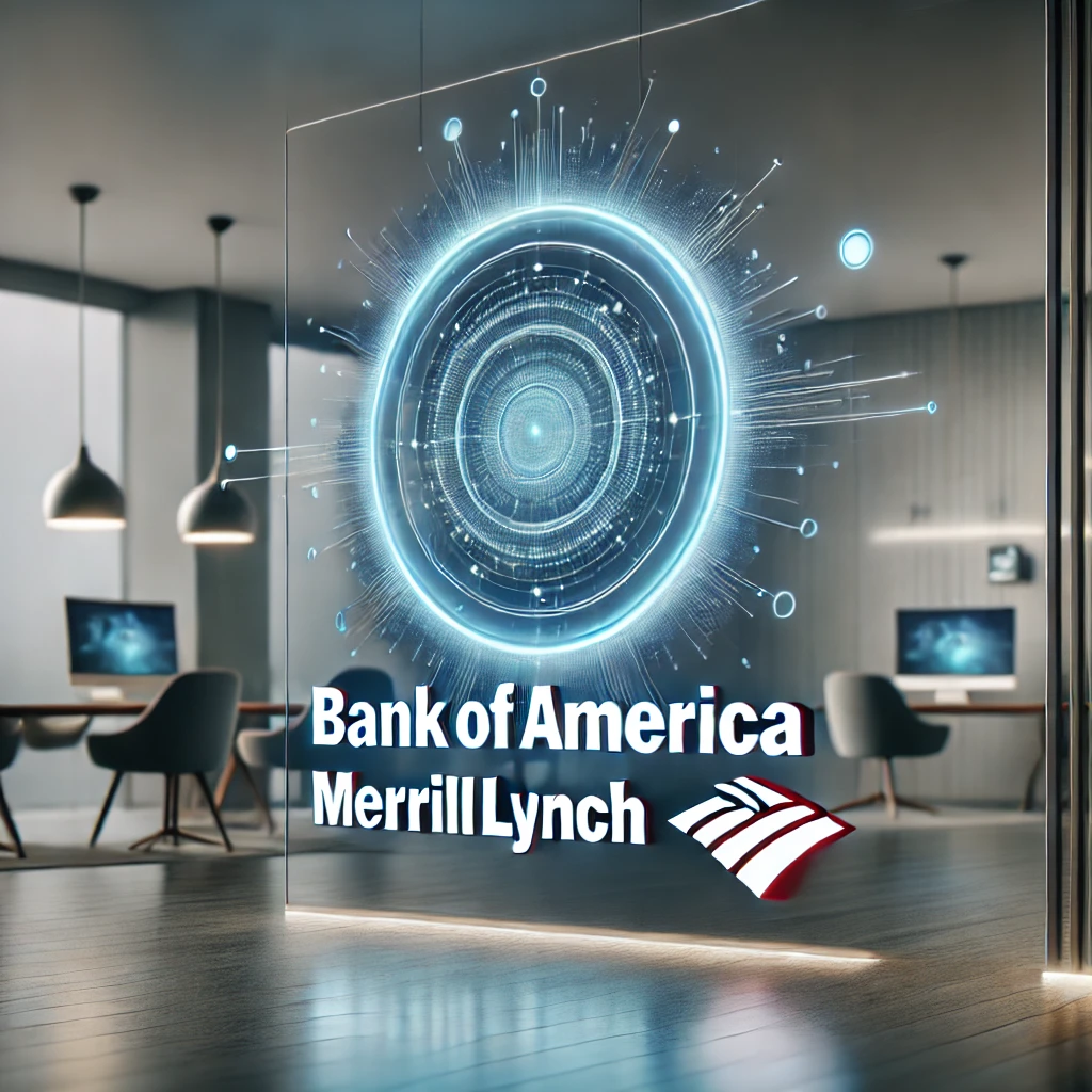 Bank of America Merrill Lynch logo on a digital screen