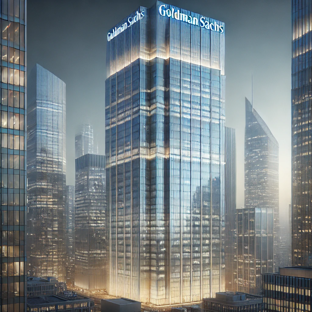 Goldman Sachs building, symbolizing leadership in global finance